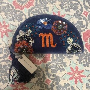 Anthropologie Anna Harlow Russo ‘M’ monogram crescent pouch